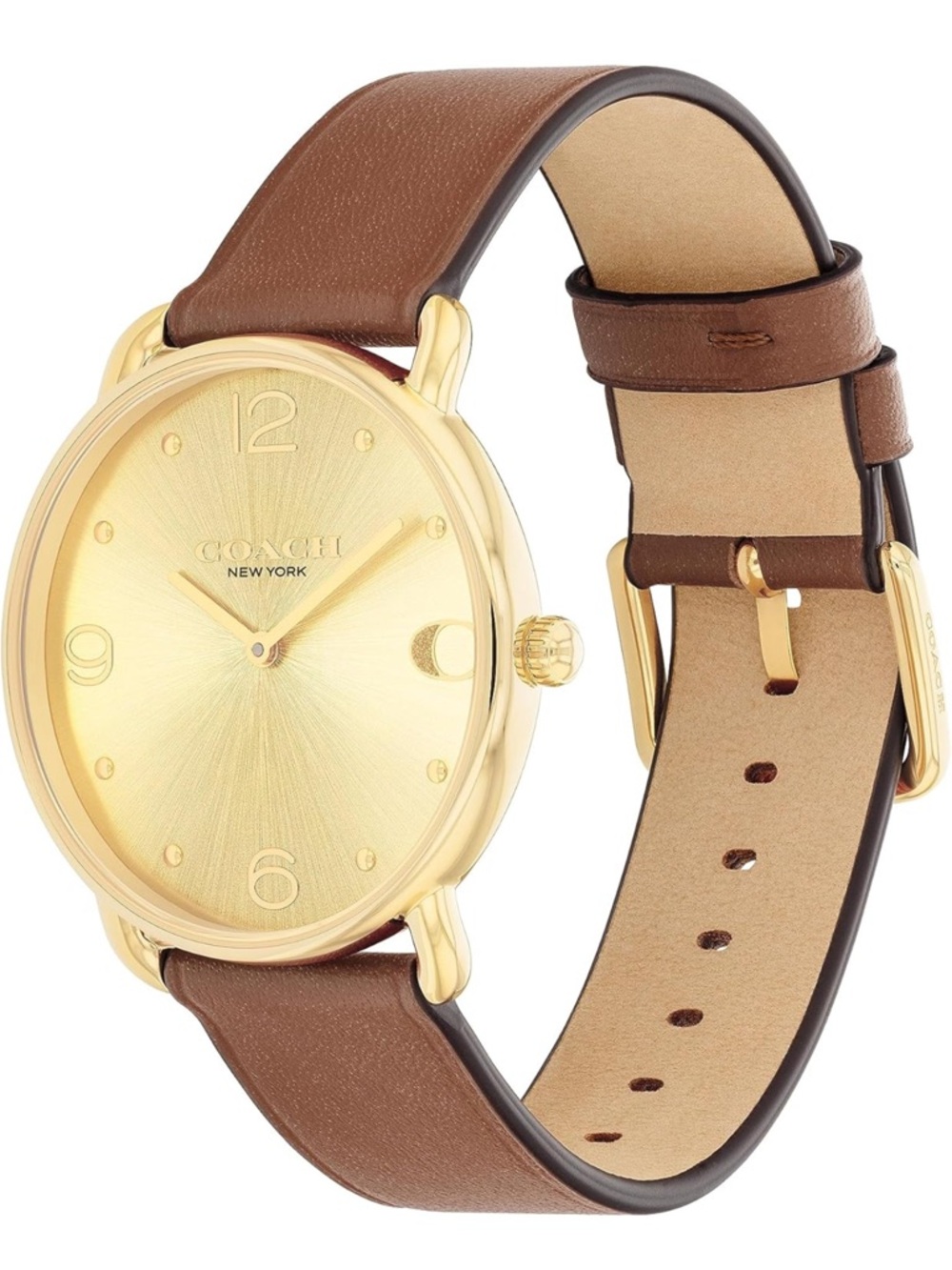 Unisex Coach Elliot Saddle Leather Strap Watch